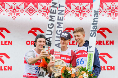 1. Niklas Bachlinger, 2. Janni Reisenauer, 3. Rok Oblak - FIS CUP Szczyrk 2022