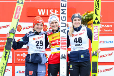 1. Eva Pinkelnig, 2. Katharina Althaus, 3. Frida Westman - WC Wisła 2022