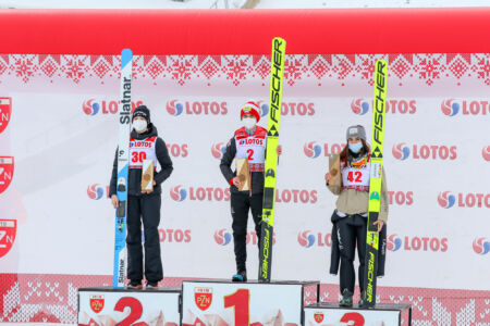 1. Sophie Sorschag,  2. Taja Bodlaj, 3. Lara Malsiner - FIS Cup Zakopane 2022